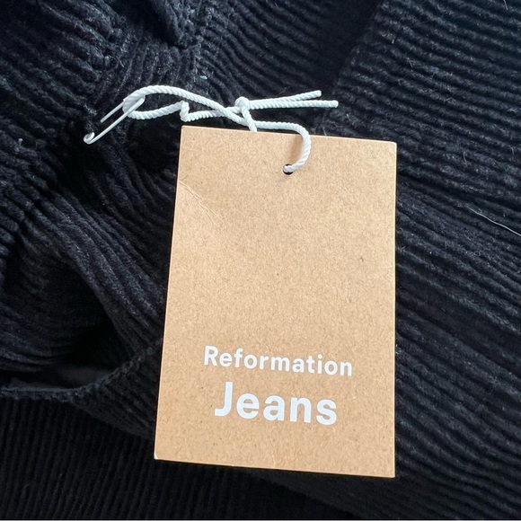 Reformation Austin Corduroy Pants Black Size 24 NEW - Picture 16 of 16